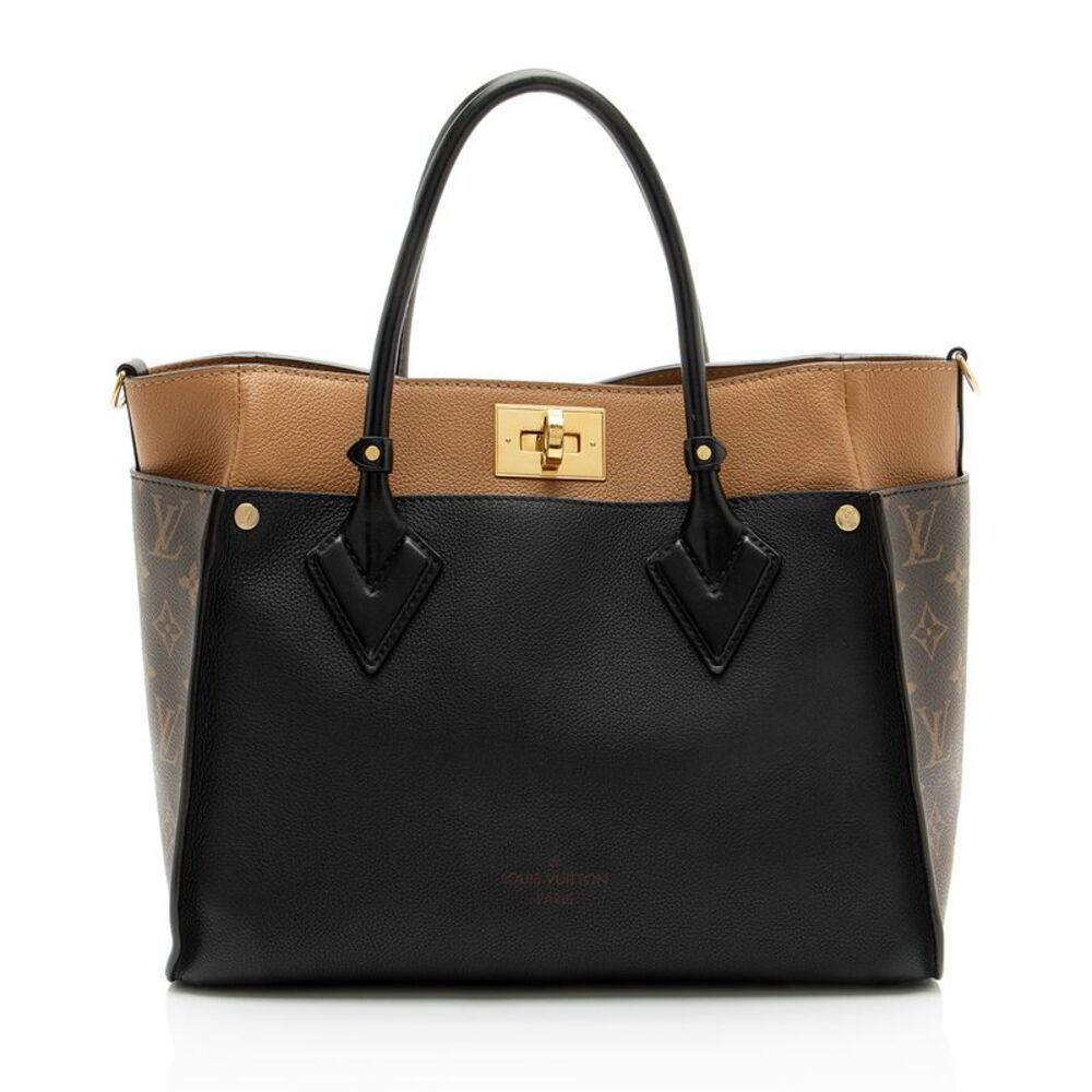 Louis Vuitton Calfskin Monogram Canvas On My Side MM Tote